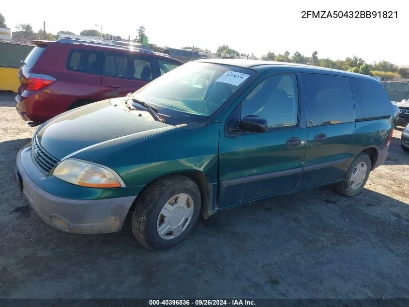 2002 Ford Windstar Lx VIN: 2FMZA50432BB91821 Lot: 40396836