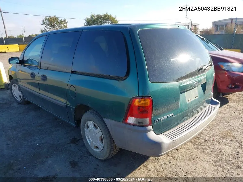 2002 Ford Windstar Lx VIN: 2FMZA50432BB91821 Lot: 40396836