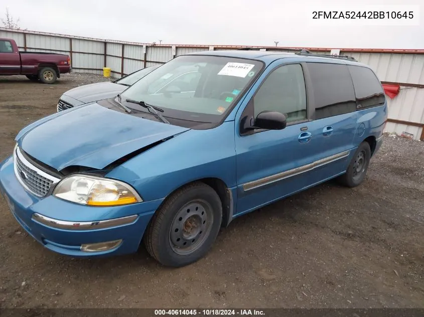 2002 Ford Windstar Se VIN: 2FMZA52442BB10645 Lot: 40614045