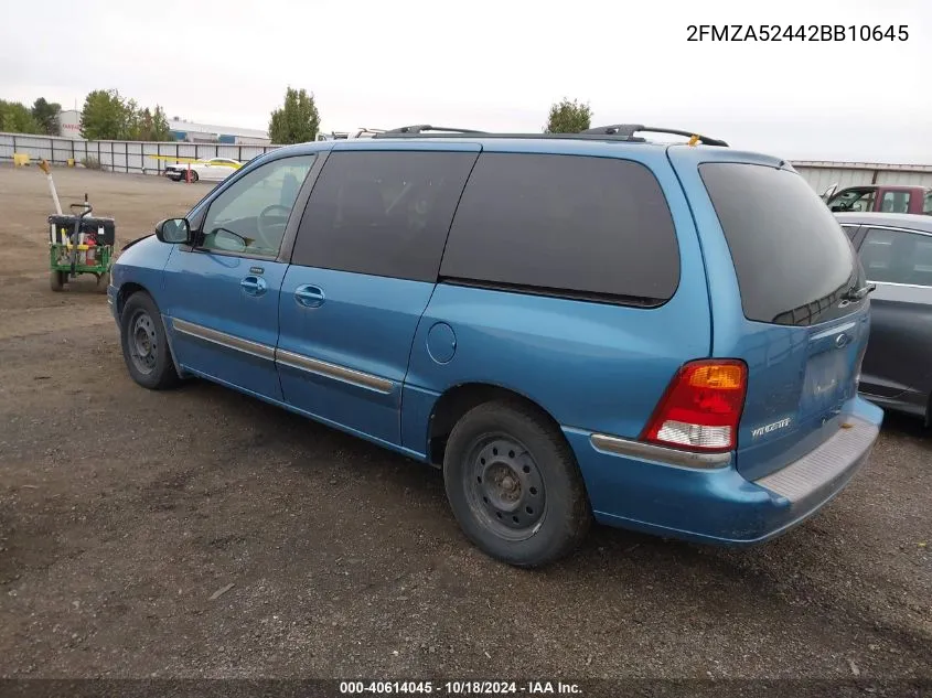 2002 Ford Windstar Se VIN: 2FMZA52442BB10645 Lot: 40614045