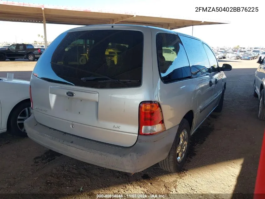 2002 Ford Windstar Lx VIN: 2FMZA50402BB76225 Lot: 40814846