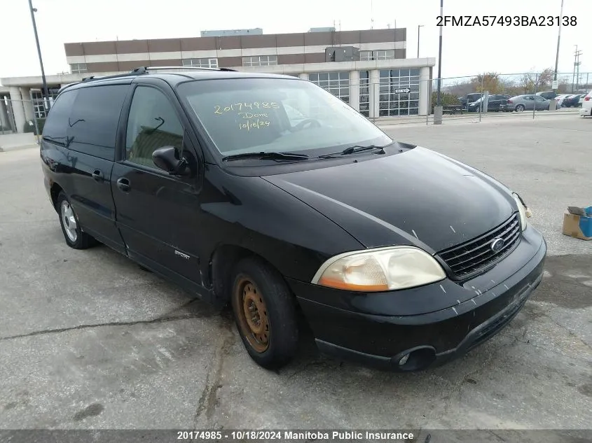 2003 Ford Windstar VIN: 2FMZA57493BA23138 Lot: 20174985