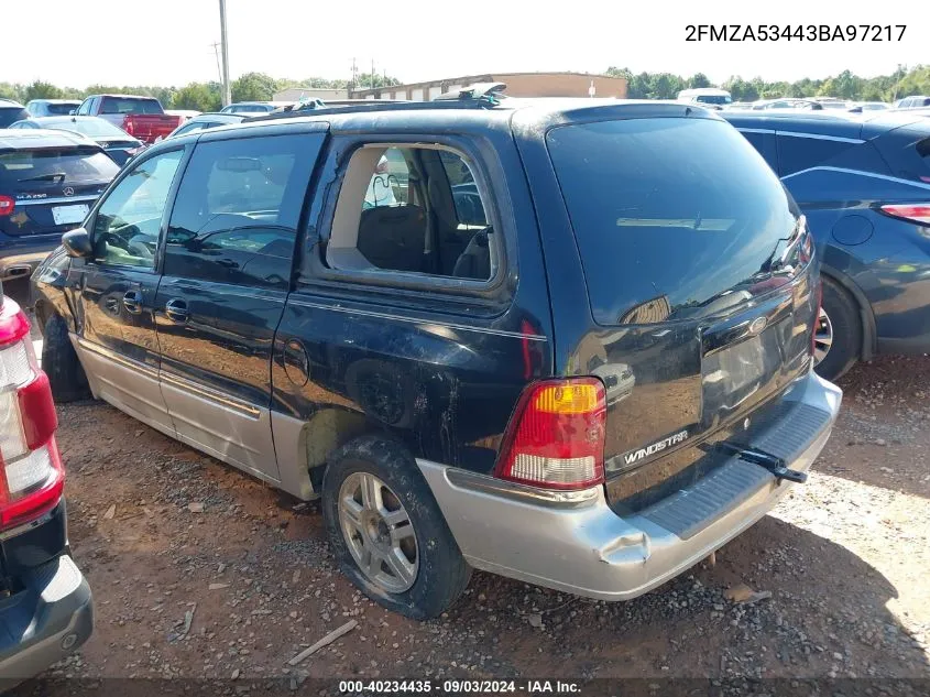 2003 Ford Windstar Sel VIN: 2FMZA53443BA97217 Lot: 40234435