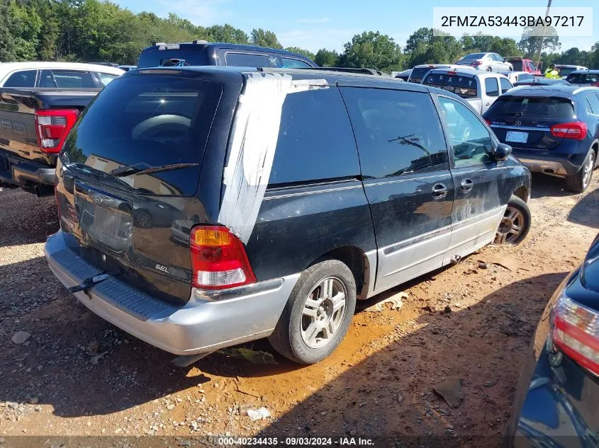 2003 Ford Windstar Sel VIN: 2FMZA53443BA97217 Lot: 40234435