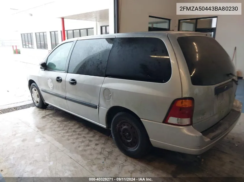 2003 Ford Windstar Standard VIN: 2FMZA50443BA80230 Lot: 40329271