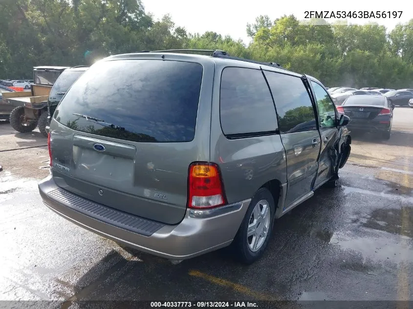 2003 Ford Windstar Sel VIN: 2FMZA53463BA56197 Lot: 40337773