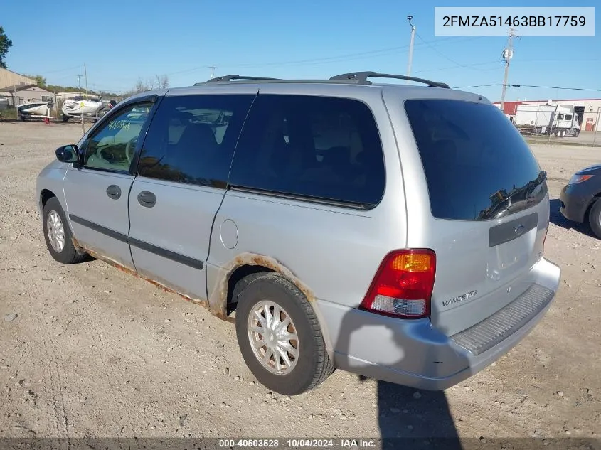 2FMZA51463BB17759 2003 Ford Windstar Lx