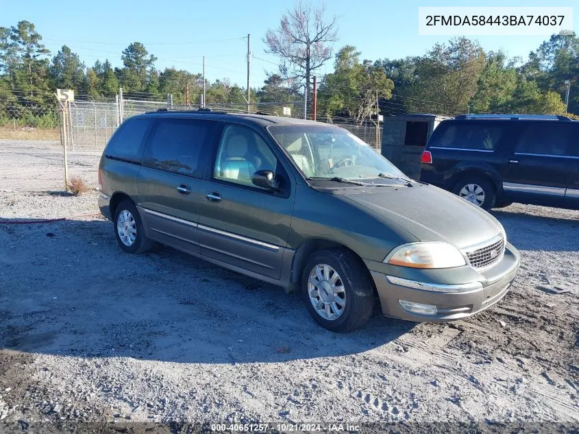 2003 Ford Windstar Limited VIN: 2FMDA58443BA74037 Lot: 40651257