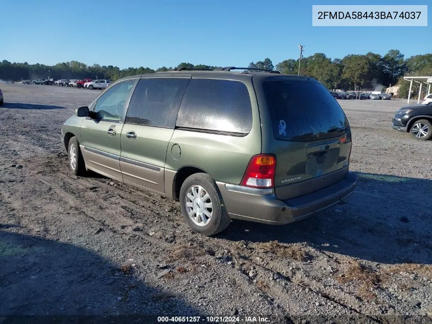 2003 Ford Windstar Limited VIN: 2FMDA58443BA74037 Lot: 40651257