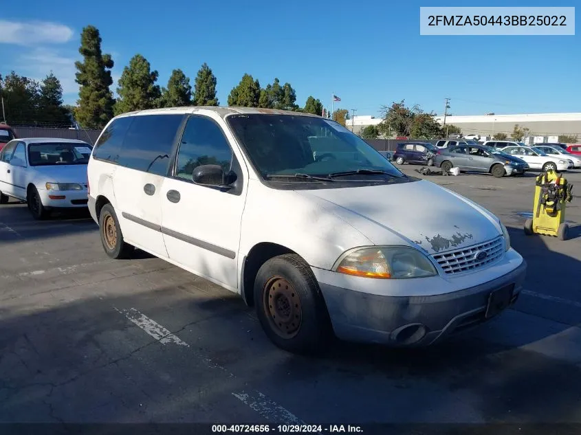 2003 Ford Windstar Standard VIN: 2FMZA50443BB25022 Lot: 40724656