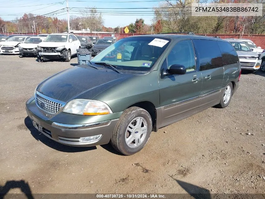 2003 Ford Windstar Sel VIN: 2FMZA53483BB86742 Lot: 40738725