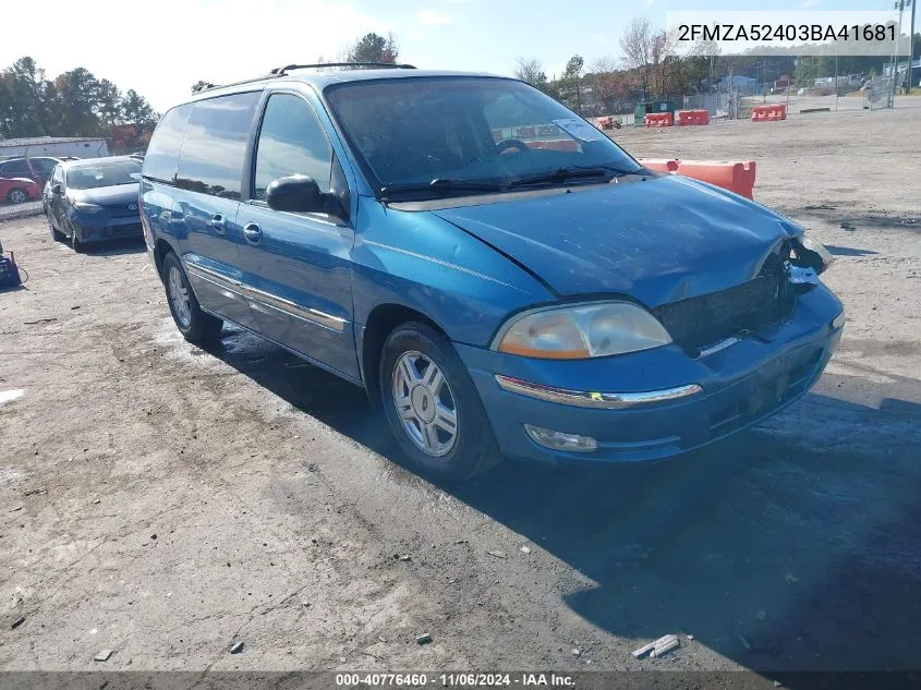 2003 Ford Windstar Se VIN: 2FMZA52403BA41681 Lot: 40776460