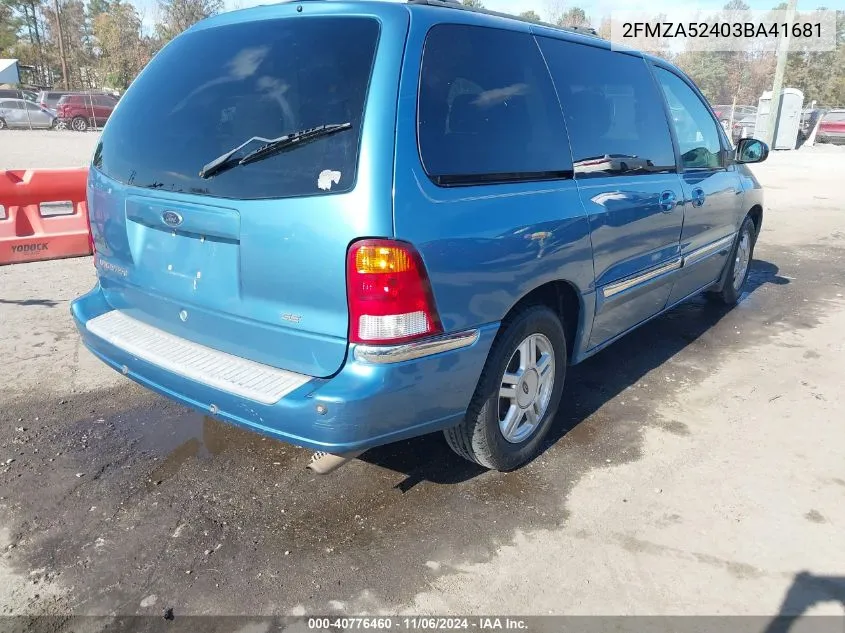 2003 Ford Windstar Se VIN: 2FMZA52403BA41681 Lot: 40776460