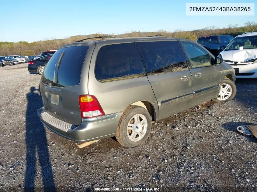 2003 Ford Windstar Se VIN: 2FMZA52443BA38265 Lot: 40805698