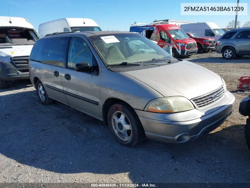 2003 Ford Windstar Lx VIN: 2FMZA51463BA61239 Lot: 40846538