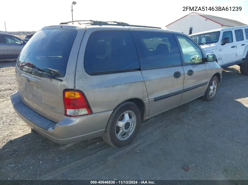 2003 Ford Windstar Lx VIN: 2FMZA51463BA61239 Lot: 40846538