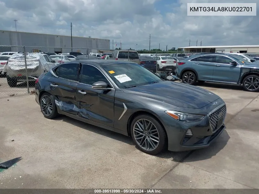 KMTG34LA8KU022701 2019 Genesis G70