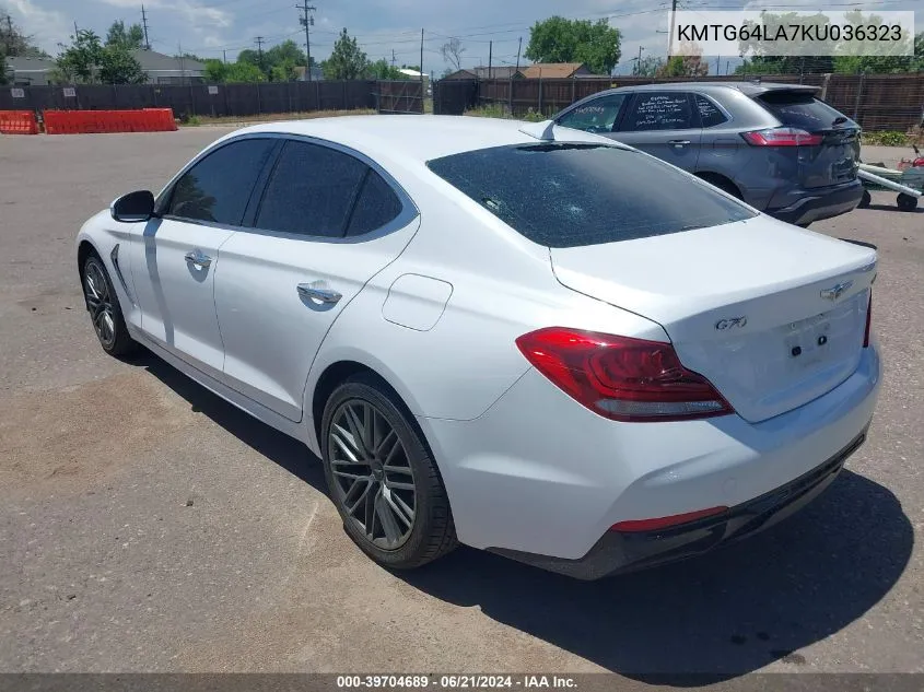 KMTG64LA7KU036323 2019 Genesis G70 Advanced