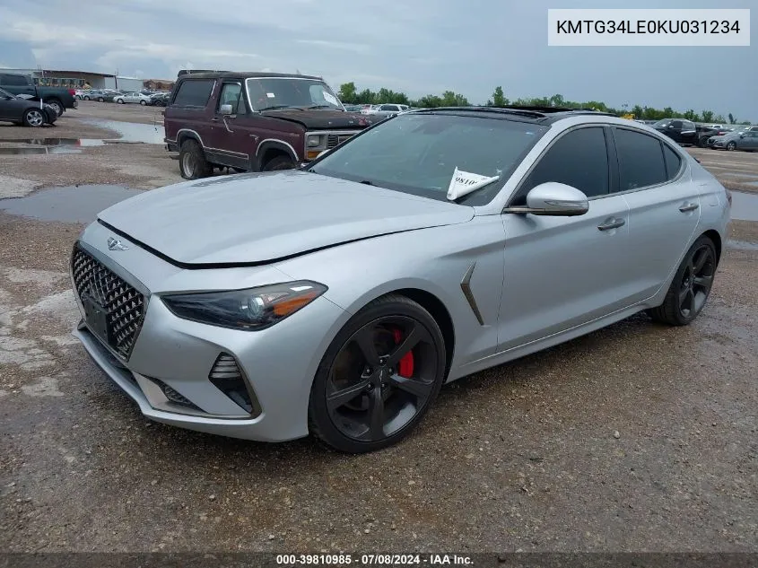 2019 Genesis G70 3.3T Advanced VIN: KMTG34LE0KU031234 Lot: 39810985