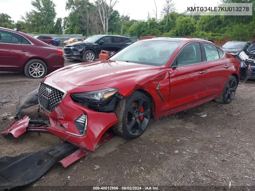 2019 Genesis G70 3.3T Dynamic VIN: KMTG34LE7KU013278 Lot: 40012956