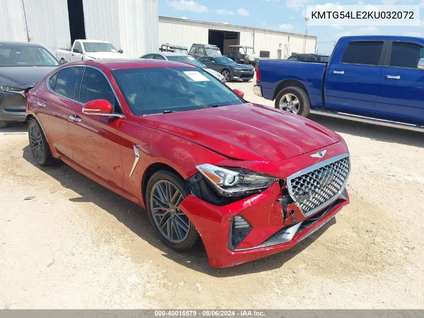 KMTG54LE2KU032072 2019 Genesis G70 3.3T Advanced