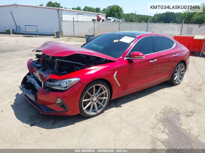 2019 Genesis G70 2.0T Advanced VIN: KMTG34LA5KU012496 Lot: 40059922