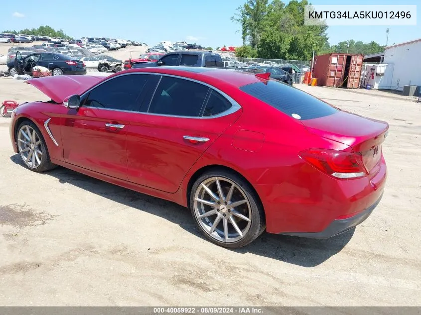 2019 Genesis G70 2.0T Advanced VIN: KMTG34LA5KU012496 Lot: 40059922