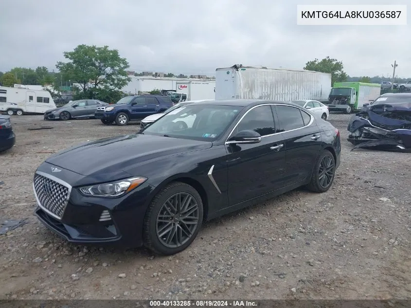 2019 Genesis G70 2.0T Advanced VIN: KMTG64LA8KU036587 Lot: 40133285