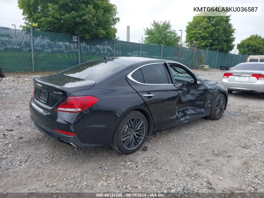 KMTG64LA8KU036587 2019 Genesis G70 2.0T Advanced