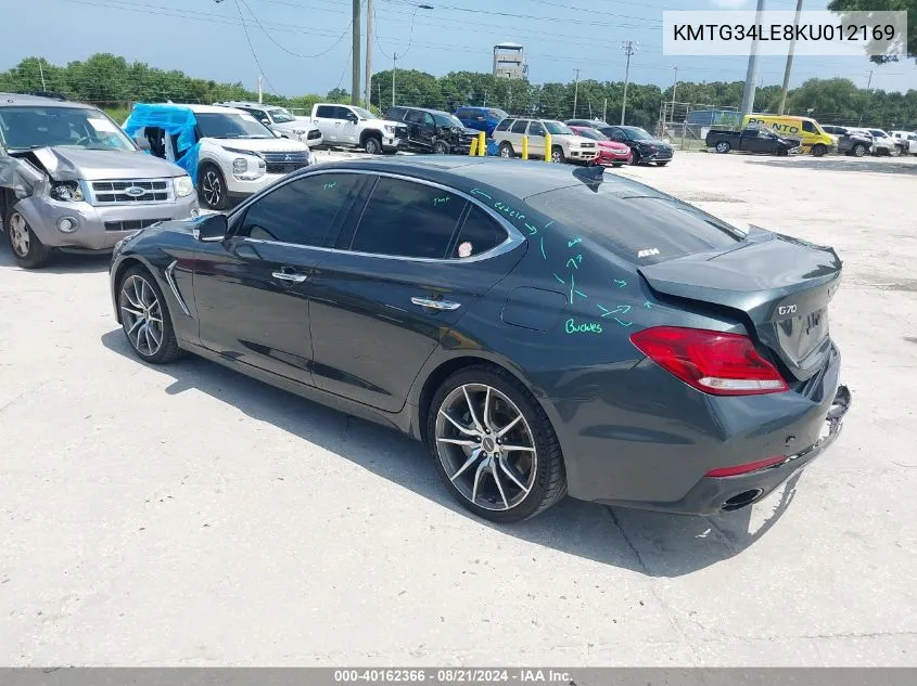 KMTG34LE8KU012169 2019 Genesis G70 3.3T Design