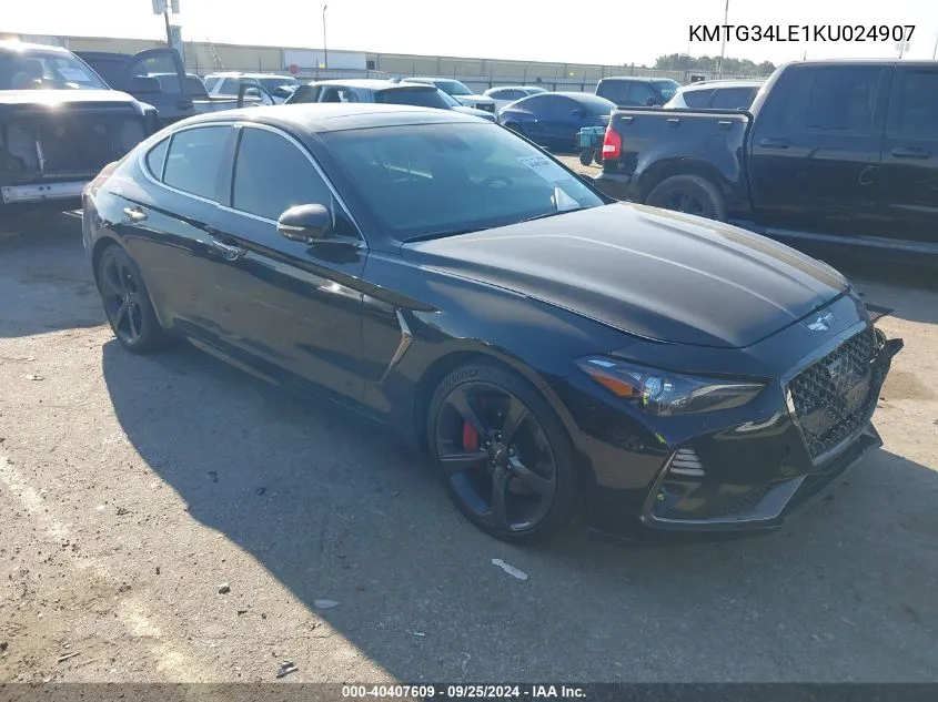 2019 Genesis G70 3.3T Advanced VIN: KMTG34LE1KU024907 Lot: 40407609