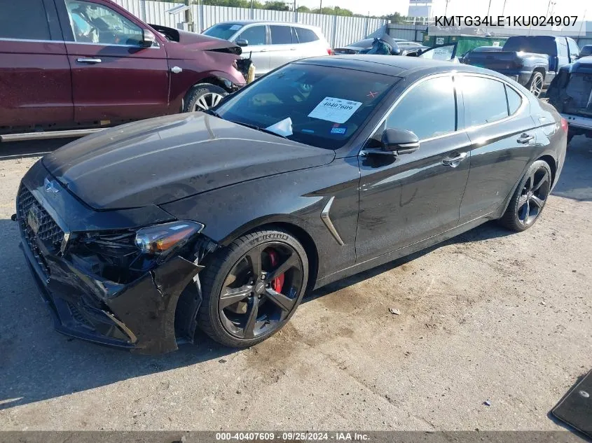 2019 Genesis G70 3.3T Advanced VIN: KMTG34LE1KU024907 Lot: 40407609