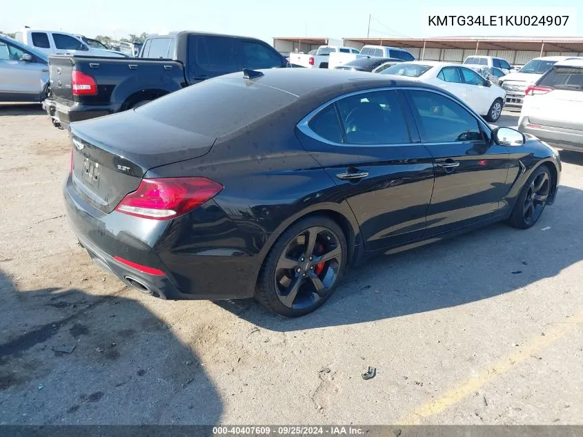 2019 Genesis G70 3.3T Advanced VIN: KMTG34LE1KU024907 Lot: 40407609