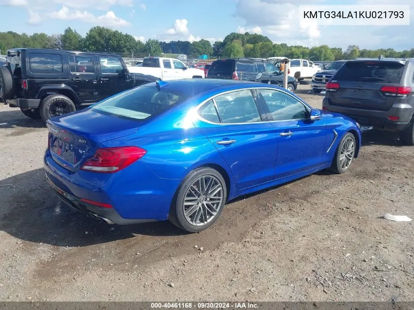 2019 Genesis G70 2.0T Advanced VIN: KMTG34LA1KU021793 Lot: 40461168