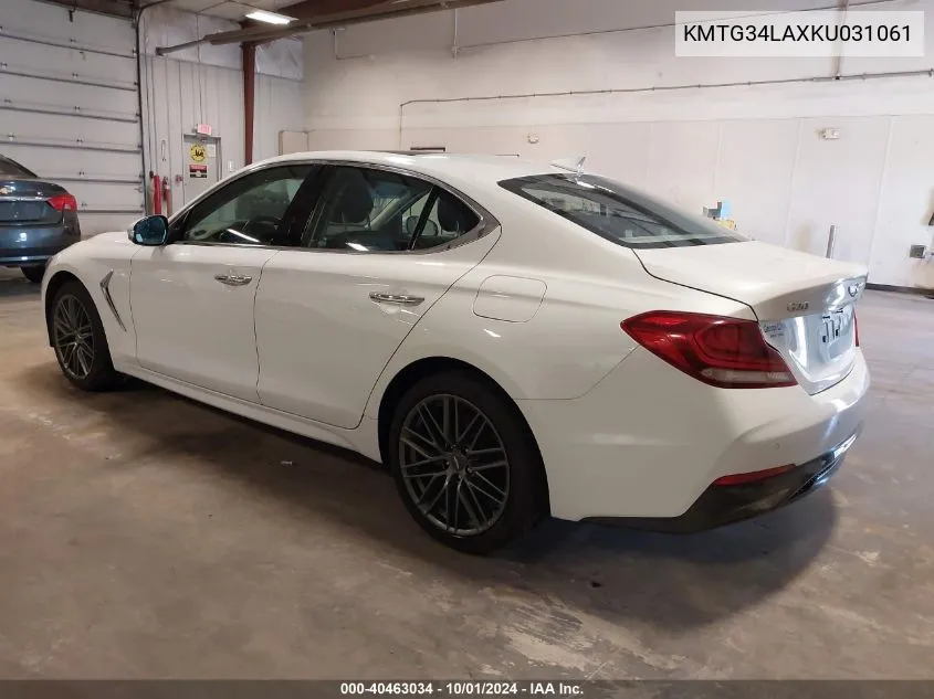 2019 Genesis G70 2.0T Advanced VIN: KMTG34LAXKU031061 Lot: 40463034