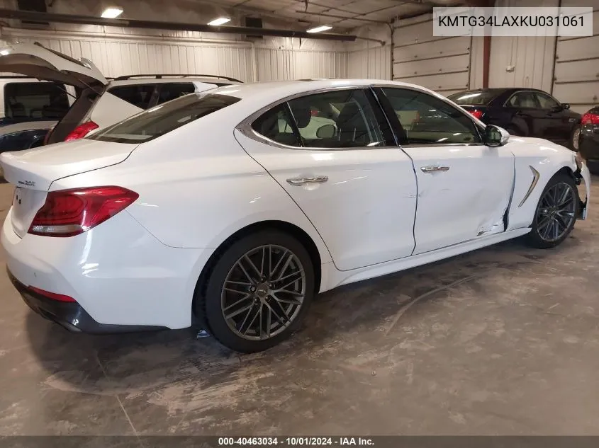 2019 Genesis G70 2.0T Advanced VIN: KMTG34LAXKU031061 Lot: 40463034