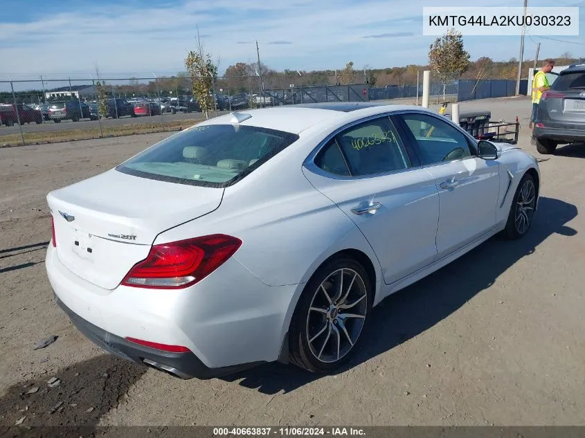 2019 Genesis G70 2.0T Advanced VIN: KMTG44LA2KU030323 Lot: 40663837