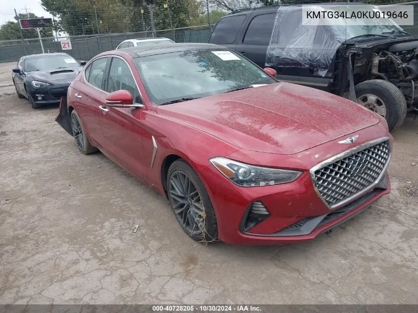 2019 Genesis G70 2.0T Advanced VIN: KMTG34LA0KU019646 Lot: 40728205