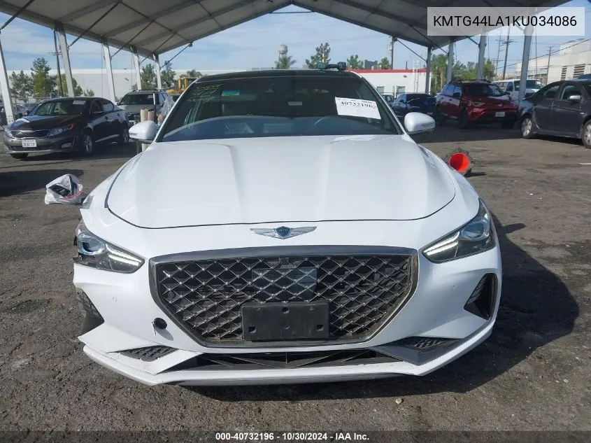 2019 Genesis G70 2.0T Advanced VIN: KMTG44LA1KU034086 Lot: 40732196