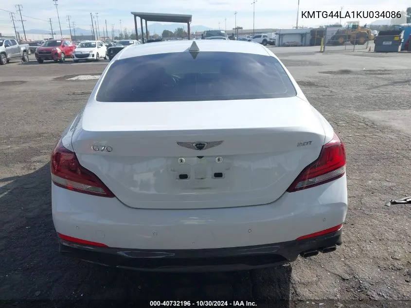 2019 Genesis G70 2.0T Advanced VIN: KMTG44LA1KU034086 Lot: 40732196