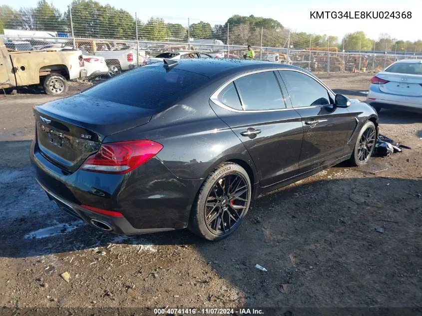 2019 Genesis G70 3.3T Advanced VIN: KMTG34LE8KU024368 Lot: 40741416