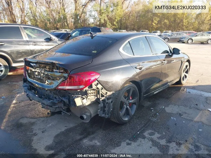 2019 Genesis G70 3.3T Advanced VIN: KMTG34LE2KU020333 Lot: 40744039