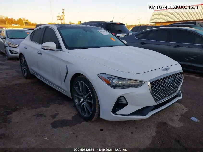 2019 Genesis G70 3.3T Advanced VIN: KMTG74LEXKU034534 Lot: 40832881