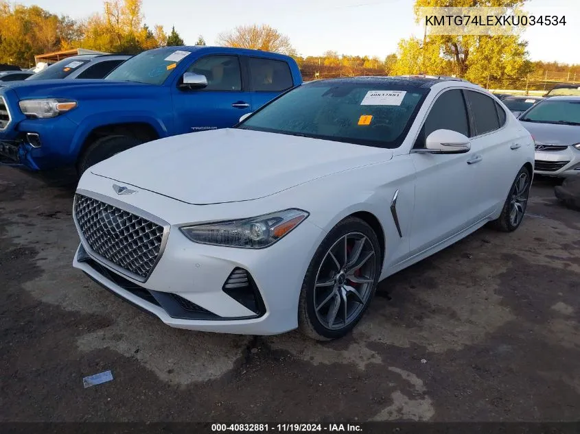 2019 Genesis G70 3.3T Advanced VIN: KMTG74LEXKU034534 Lot: 40832881