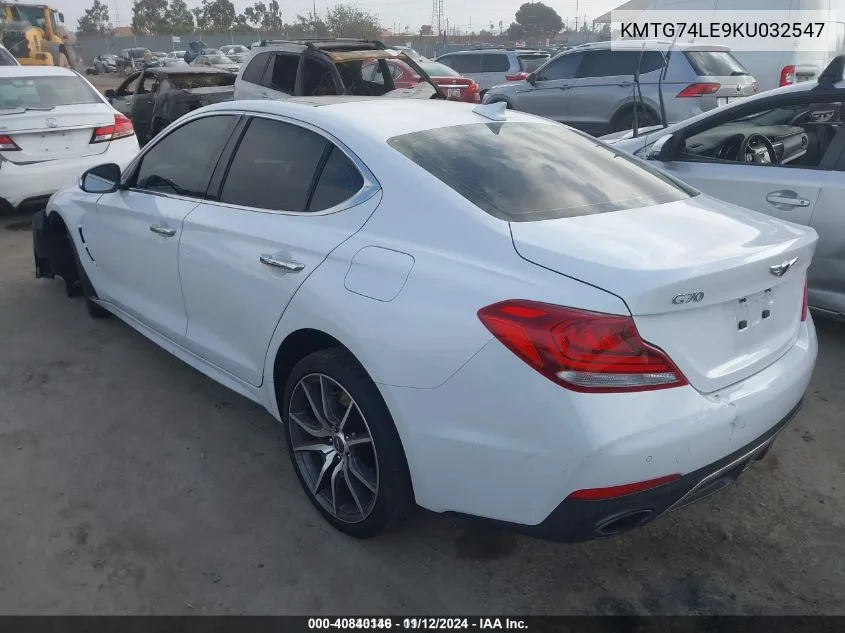 2019 Genesis G70 3.3T Advanced VIN: KMTG74LE9KU032547 Lot: 40840146