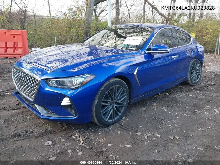 2019 Genesis G70 2.0T Advanced VIN: KMTG64LA2KU029828 Lot: 40920964