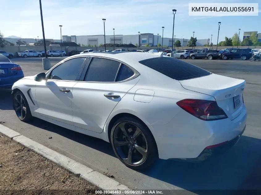 2020 Genesis G70 2.0T Rwd VIN: KMTG44LA0LU055691 Lot: 39345463