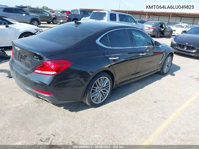 2020 Genesis G70 2.0T Rwd VIN: KMTG64LA6LU049825 Lot: 40045813