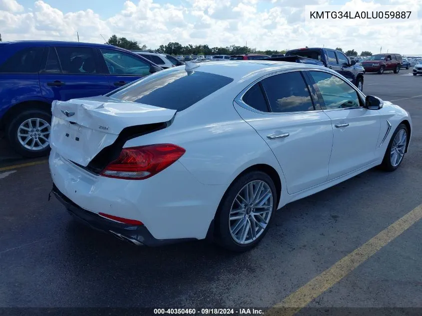 2020 Genesis G70 2.0T Rwd VIN: KMTG34LA0LU059887 Lot: 40350460