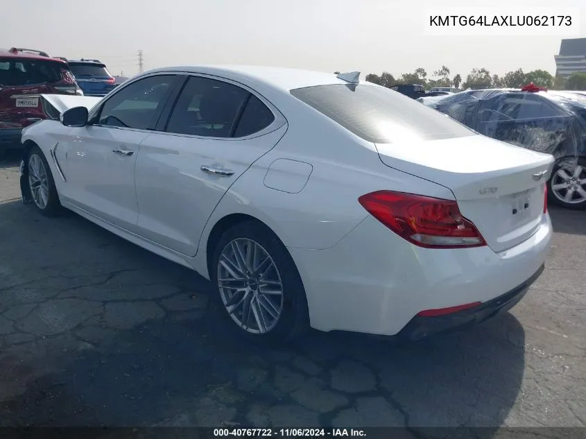 2020 Genesis G70 2.0T Rwd VIN: KMTG64LAXLU062173 Lot: 40767722